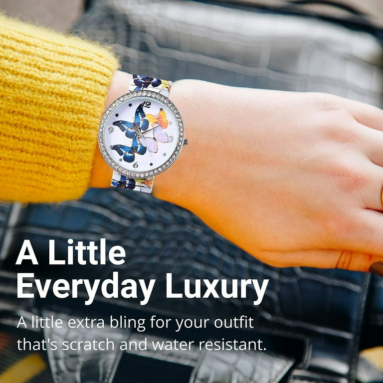 Shop LC Strada Wrist Jewelry: Blue Crystal Butterfly Pattern Shop LC Strada Wrist Jewelry: Blue Crystal Butterfly Pattern