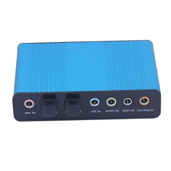 Tarjeta De Sonido Externa USB Adaptador De Sonido Envolvente 5.1 Canales S / PDIF Para PC, Azul