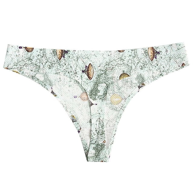 Aayomet Culottes pour Femmes Imprimé String pour Dames sous-Vêtements (Vert Menthe, G)