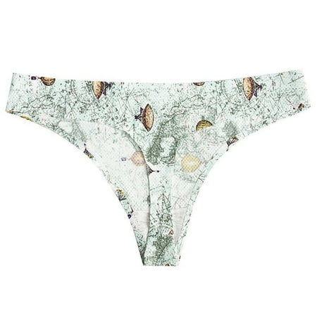 

Womens Underwear Packs Breathable Print Thong Panty Panties 6 Pack