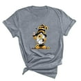 thumbnail image 3 of WREESH Women's Funny Round Neck T-Shirt Fashion Print Loose Short Sleeve Out Blouse Gray, 3 of 5
