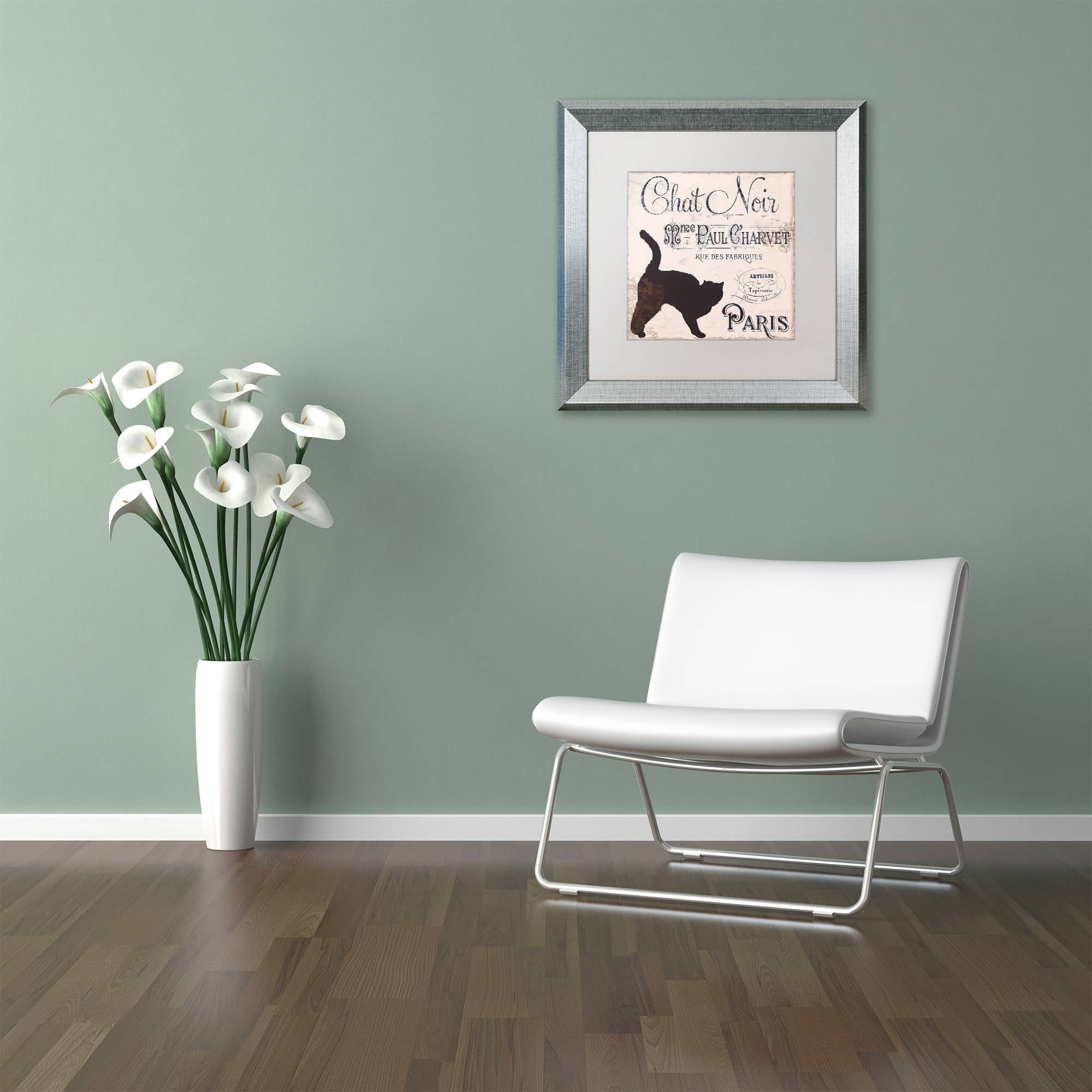 Trademark Fine Art "Les Chats II" Canvas Art by Color Bakery White Matte, Silver Frame