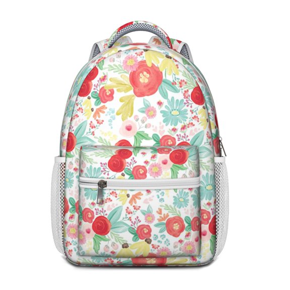 Pioneer Flower Backpack for School,Cute School Bag,Schoolbag with Adjustable Shoulder Straps & Padded Back,15.3"x11"x6.7"