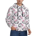 thumbnail image 2 of Pofeuu Poodle Dog Print Mens Casual Hooded Collar Drawstring Hoodies Pullover Sweatshirts Casual Long Sleeve Shirts-Medium, 2 of 7