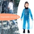thumbnail image 1 of Ponchos de lluvia desechables con capucha con cordón y mangas Equipo de lluvia de emergencia para niños, 1 of 4
