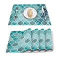 thumbnail image 2 of Set Table Mats Moroccan Green Geometric Printed Table Napkin Kitchen Accessories Home Party Decorative Placemats, 2 of 5