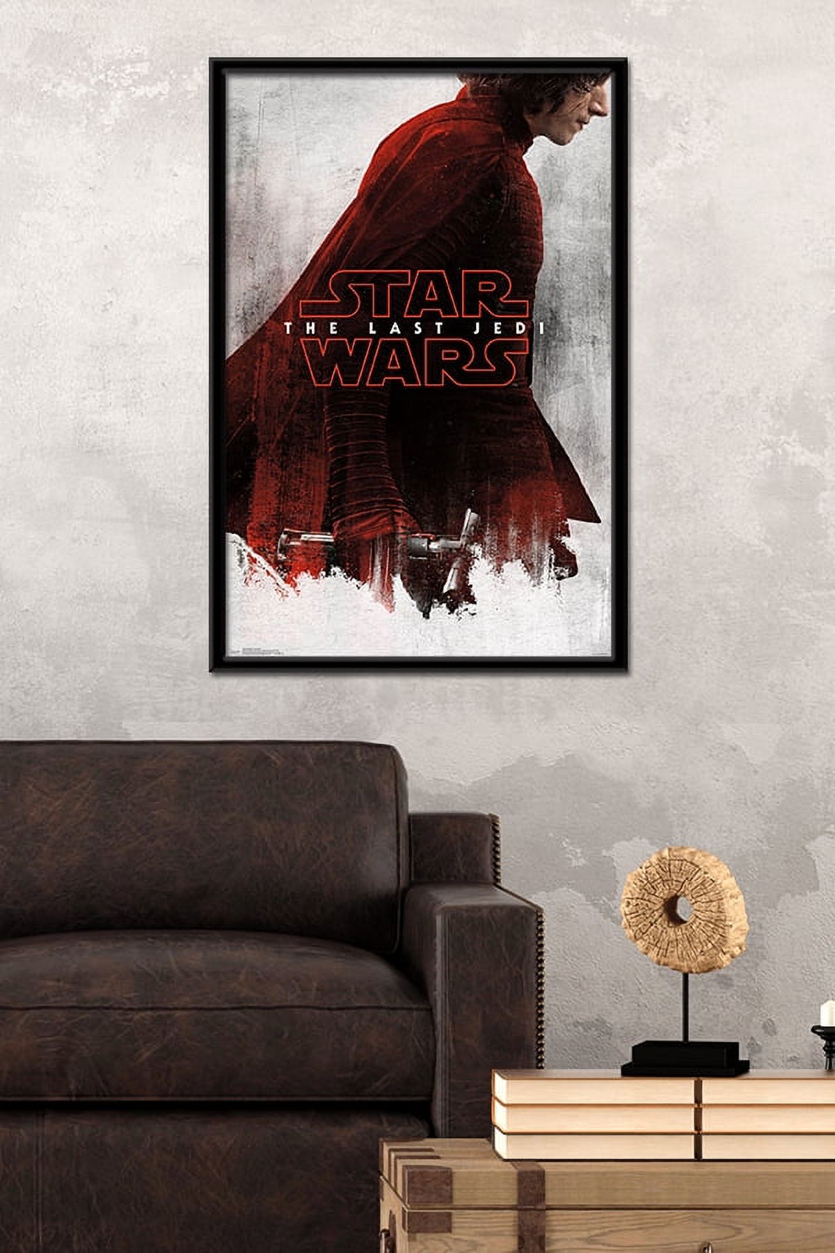 Star Wars: The Last Jedi - Red Kylo Wall Poster, 22.375" x 34", Framed
