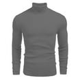 thumbnail image 3 of RMGVDSD Men's Slim Fit Turtleneck Sweater Casual Male Autumn Winter Ribbed Knitted Sweater Pullover Long Sleeve Bottoming Shirt Warm Tops Basic Knit Sweater, 3 of 4