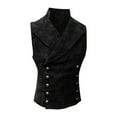 thumbnail image 2 of FAOWME Men's Vest Retro Style Sleeveless Stand Collar Solid Color Buttons Fashion Comfortable Tops For Daily Wear Black L, 2 of 4