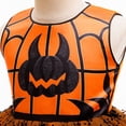 thumbnail image 5 of xaweyi Girls Halloween Pumpkin Witch Tutu Costume Sleeveless Spider Print Mesh Dress with Witch Hat Headband, 5 of 9