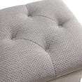 thumbnail image 3 of NPD Furniture Amelia 20" Fabric Nailhead Tufted Storage Ottoman in Gray, 3 of 10