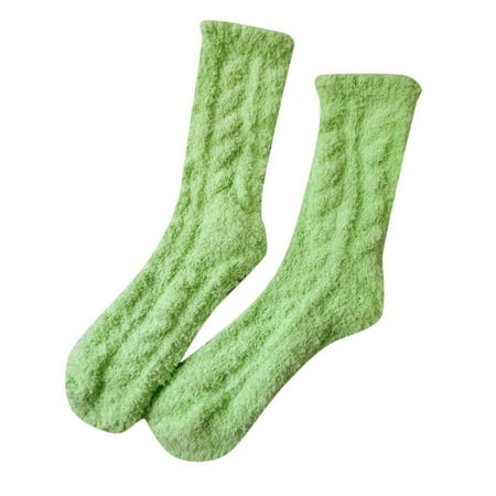 LARUYEKO Solid Color Socks Women s Mid Tube Socks Half Side Velvet Socks Coral Velvet Thickened Warm Sleep Waist High Tights Christmas Stocking Pack Garter Lingerie for Women Tops Stockings for Women