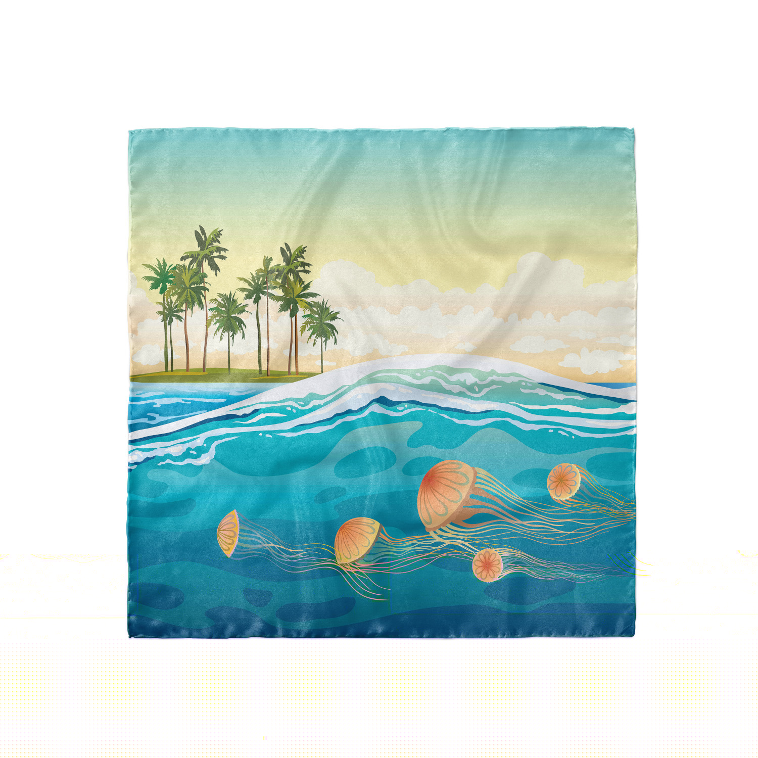 thumbnail image 1 of Tropical Head Scarf, Jellyfish in the Ocean, Head Wrap, 3 Sizes, by Ambesonne, 1 of 2