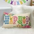 thumbnail image 4 of Hip Hop Easter Lumbar Decorative Throw Pillow Cover 12 x 20, Bunny Rabbit Carrot Colorful Rectangle Cushion Case Decor, Rose Flowers Farmhouse Home Decoration for Sofa Couch, 4 of 5