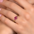 thumbnail image 4 of Gem Stone King 18K Yellow Gold Plated Silver Pink Tourmaline Engagement Ring for Women | 1.15 Cttw | Oval 7X5MM | Gemstone October Birthstone | Size 6, 4 of 6