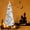 White, variant on Halloween Christmas Tree, 7.5 Feet White Christmas Tree with 1000 Tips, Collapsible Pencil Christmas Tree with Metal Stand for Halloween, Indoor Outdoor Use Party Decorations, SS1484
