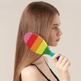 thumbnail image 3 of Abstract Rainbow Gradient Hair Brush - Round-Tip Bristles for Gentle Detangling, Anti-Frizz Paddle Brush for Women & Men, Ergonomic Handle for All Hair Types, 3 of 5