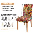 thumbnail image 6 of Decorative Vintage Paisley Bohemian Dining Chair Covers Set of 4 Colorful Floral Ethnic Retro Pattern Washable Polyester Stretch Slipcovers Removable Protector for Farmhouse Dining Room, 6 of 7