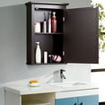 thumbnail image 3 of Gymax Armoire de Salle de Bain Murale avec Miroir, Tablette Ajustable et Verrou Magnétique, Brun, 3 of 10