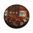 thumbnail image 3 of Easygdp Log Cabin Inside Wheel Sun Guard, Spare Tire Cover,Universal Trailer Suv Truck Camper Travel,Easy To Install And Remove -14 Inch, 3 of 9