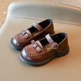 thumbnail image 5 of Viluyesy Girls Mary Jane Flats - Toddler Baby Soft Sole Leather Dress Shoes With Bow Princess Party Wedding Spring Summer Brown Size 12.5, 5 of 10
