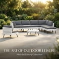 thumbnail image 3 of LAZZO 8-Piece Patio Conversation Set, All-Weather Wicker Outdoor Furniture Set with 6 Chairs and 2 Ottomans, Gray, 3 of 10
