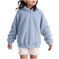 thumbnail image 5 of QTSHPN Girls Hoodie Cat Ears Fuzzy Warm Pullover Sweatshirt Fashion Casual Loose Sweater with Pockets Sweatshirt Kids, 5 of 8