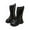 /g1Black279, variant on MEZZALL Child Winter Girls Boots With Side Zipper And Lace Up Design Durable Leather Mid Calf Boots Everyday Wear Soft Outdoor Solid Color Shoes