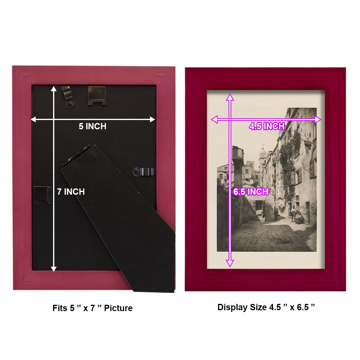Vintage Views of Venice VIII - Framed Print w/glass - Cherry Red