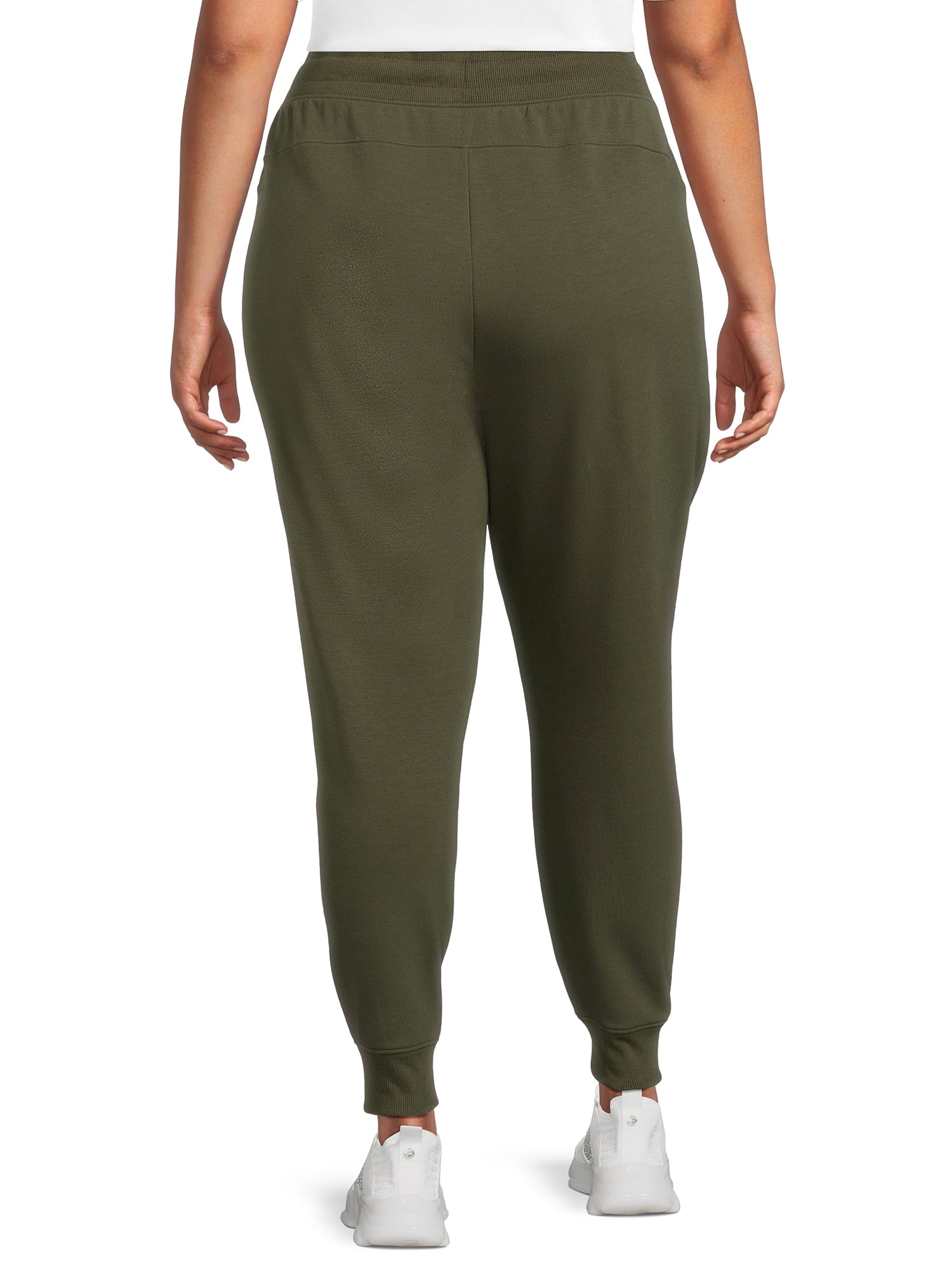 Athletic Works Women's Plus Size Jogger Pants with Pockets, 2-Pack