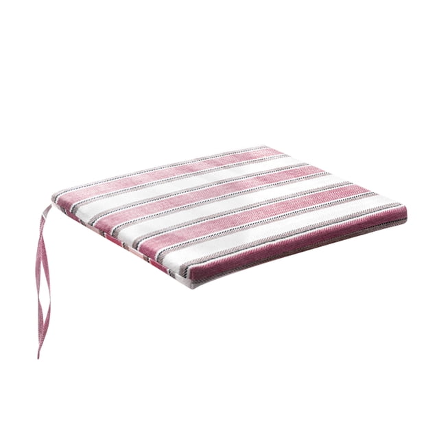 Dining Chair Cushion 40 cm x 40 cm Cotton and Linen Striped Fabric With Breathable Strap Detachable Washable Hidden Zipper Thickened Sponge Fill