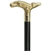 Harvy Canes - Alligator in Brass - Walking Cane - 36" - Brass/Black