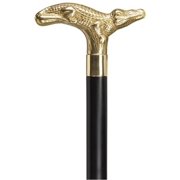 Harvy Canes - Alligator in Brass - Walking Cane - 36" - Brass/Black
