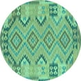 thumbnail image 1 of Ahgly Company Indoor Round Persian Turquoise Blue Traditional Area Rugs, 6' Round, 1 of 4