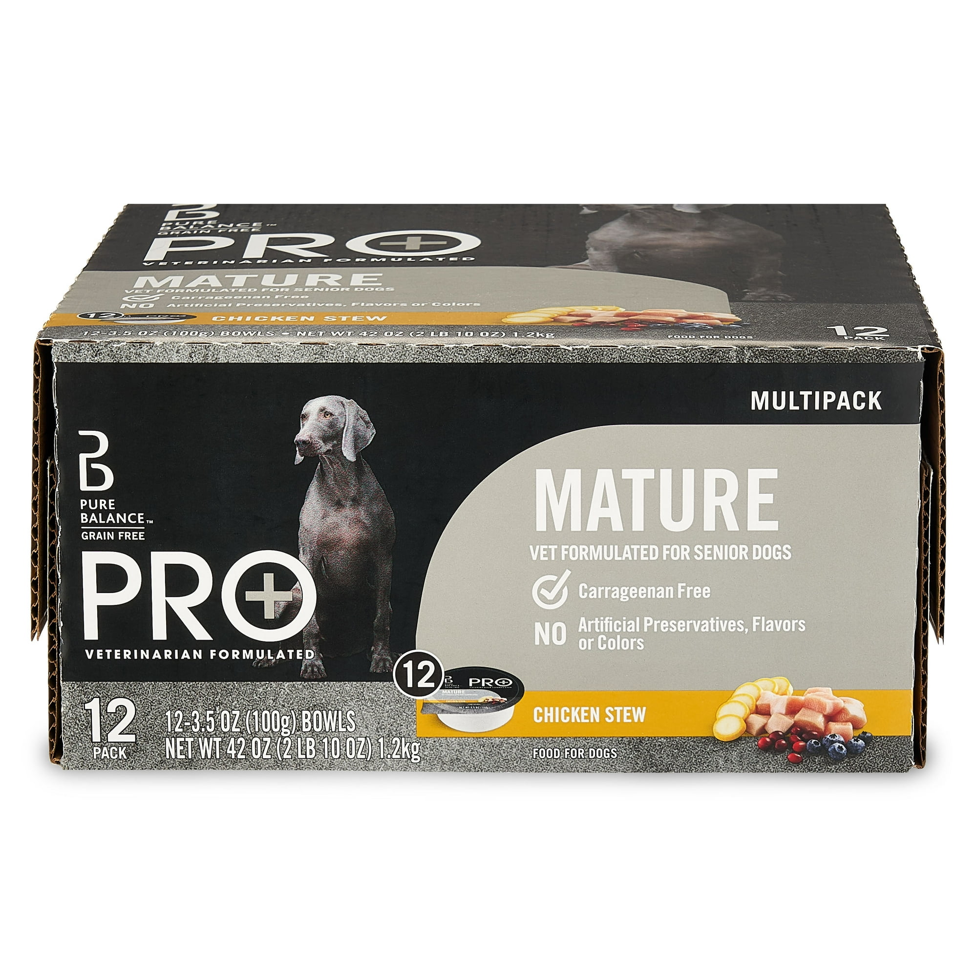 Pure Balance Pro+ Mature Wet Dog Food, 3.5 oz Cup, 12 Pack