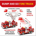 thumbnail image 4 of Wonderplay Fire Truck Toys for Kids - Fire Truck Play Set -Extending Ladder & Lights & Siren Sounds, 4 of 5