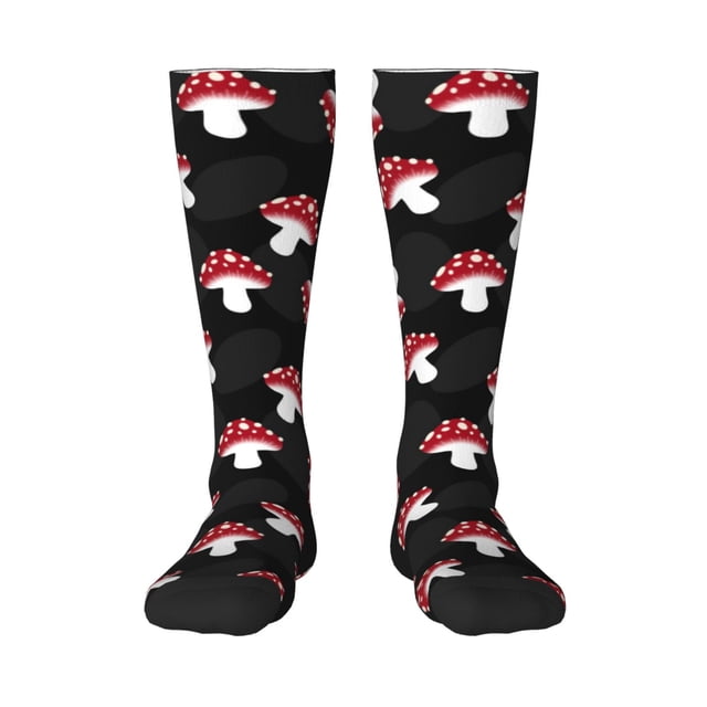 Balery Cartoon Mushroom Calcetines novedosos Calcetines deportivos Calcetines hasta la rodilla Calcetines de algodón Calcetines originales y geniales