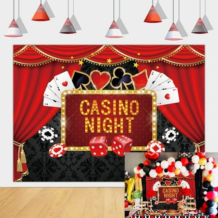 Image of Casino Backdrop Poker Las Vegas Game Night Photography Background for Casino Birthday Party Cake Table Decorations