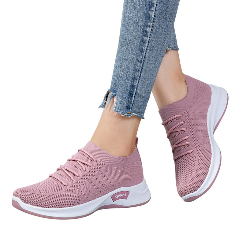 Ladies Shoes Fashion Casual Shoes Comfortable Lace Up Mesh Breathable  Casual Sneakers