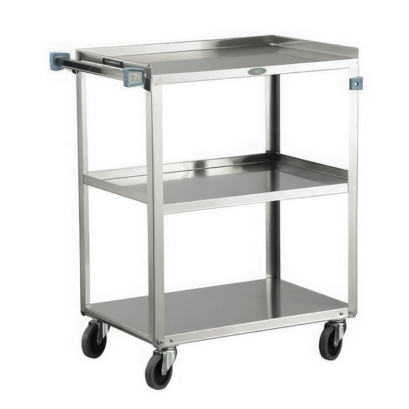 3 Level Stainless Utility Cart w/ 500 lb Capacity, Raised Ledges