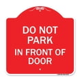 thumbnail image 1 of SignMission A-DES-RW-1818-24145 18 x 18 Po Signe de la Série Designer - Ne Pas Se Garer devant la Porte&44; Rouge & Blanc, 1 of 1