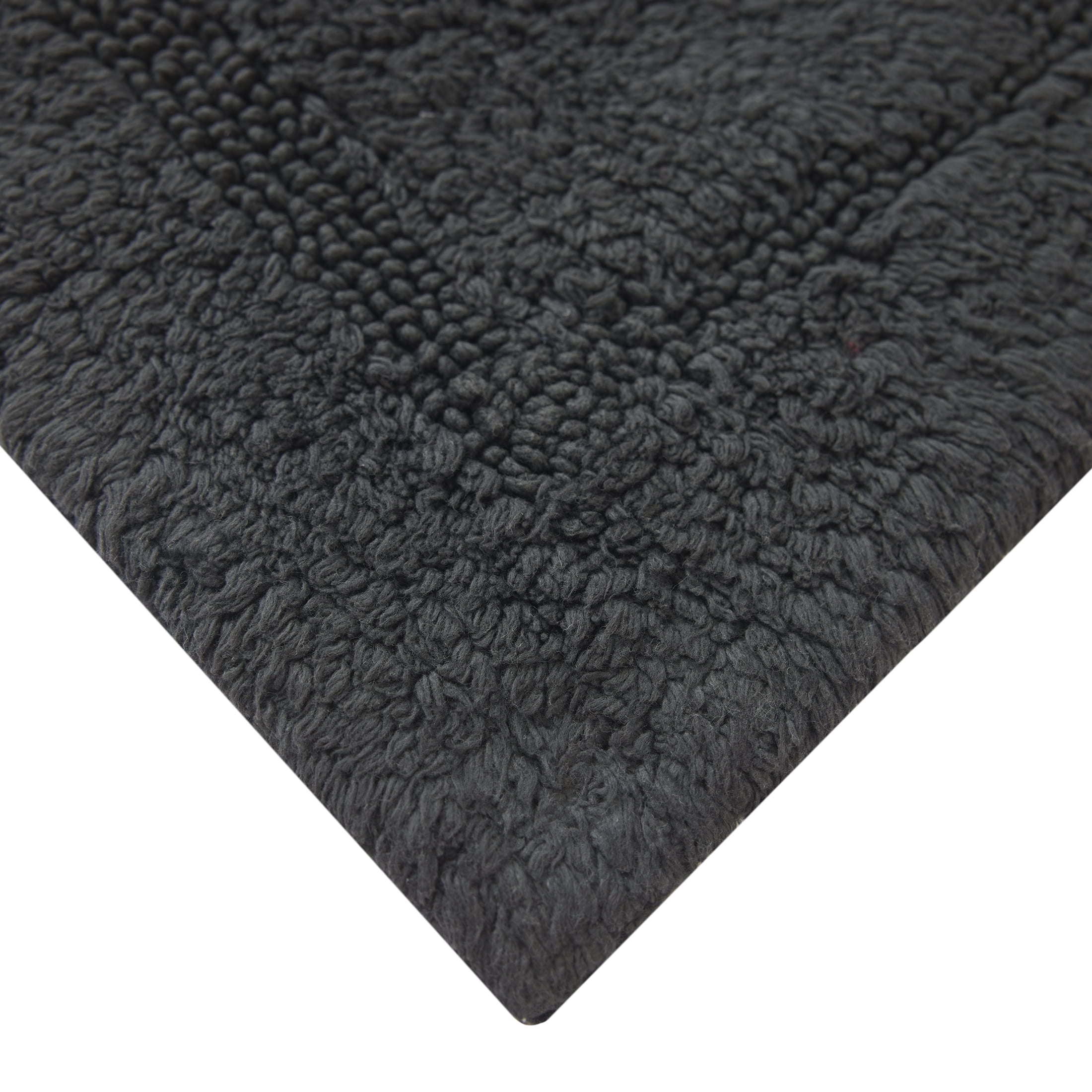 Better Homes & Gardens Cotton Reversible Bath Rug, Grey Shadow, 17" x 24"