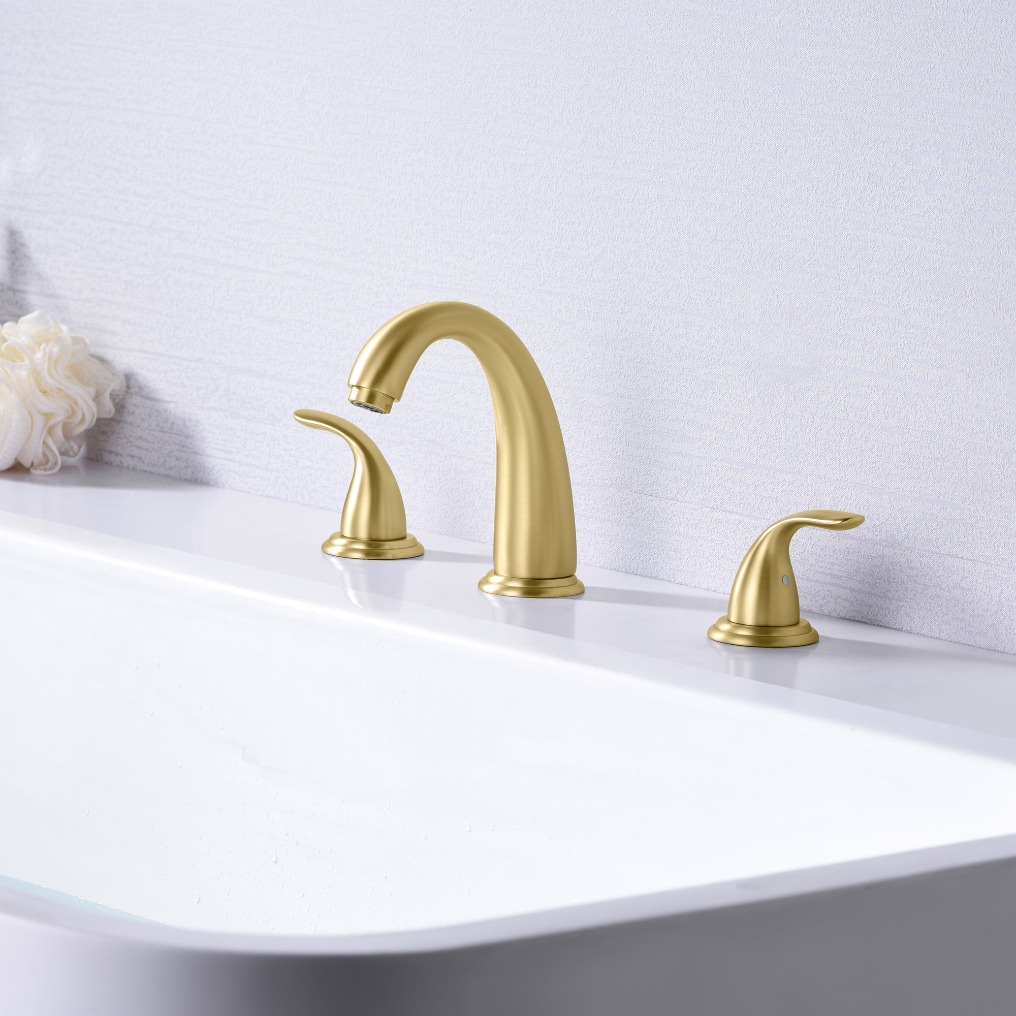 Sumerain High Flow Brushed Gold Two Handle Roman Tub Faucet with Valve