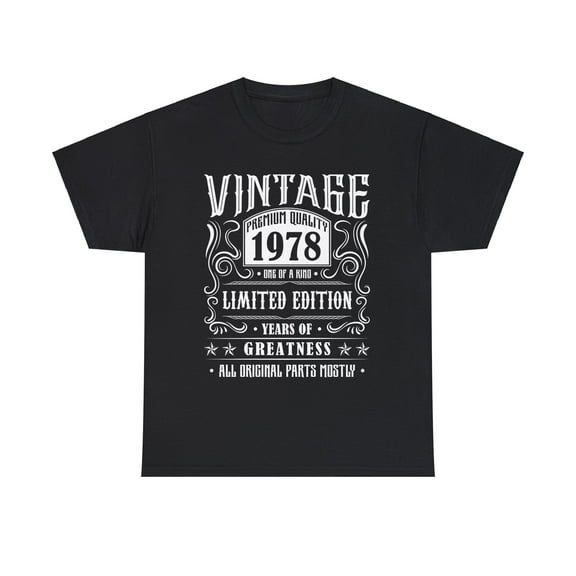Vintage 1978 T Shirts for Men Retro Funny 1978 Birthday Mens T Shirts Plus Size Big and Tall