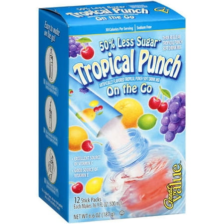 Great Value Soft Drink Mix, Tropical Punch, 6.6 oz