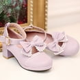thumbnail image 5 of NIUREDLTD Toddler Kids Grils Dress Shoes Girls Sandals Kids Heels Open Toe Ankle Strap Dress Shoes Flower Wedding Party For Little/Big Kid PU Leather Princess Shoes Purple 30, 5 of 5