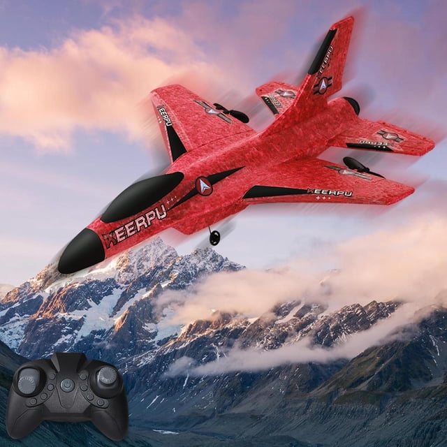 Avión de control remoto , 600 m de , listo par, juguete al aire libre con sistema de estabilización, planeador de avión RC para niñ Batería roja 2 Baoblaze Avión RC