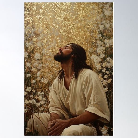 Jesus Praying In The Garden Of Gethsemane. Poster Wall Art, Modern Wall Decor For Living Room Bedroom, 16x24 UNFRAMED