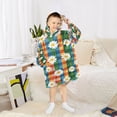 thumbnail image 6 of FORMRS Wearable Blanket Hoodie with Sleeves for Kids Cozy Flannel Sweatshirt, Green Checkered Daisy, 6 of 7