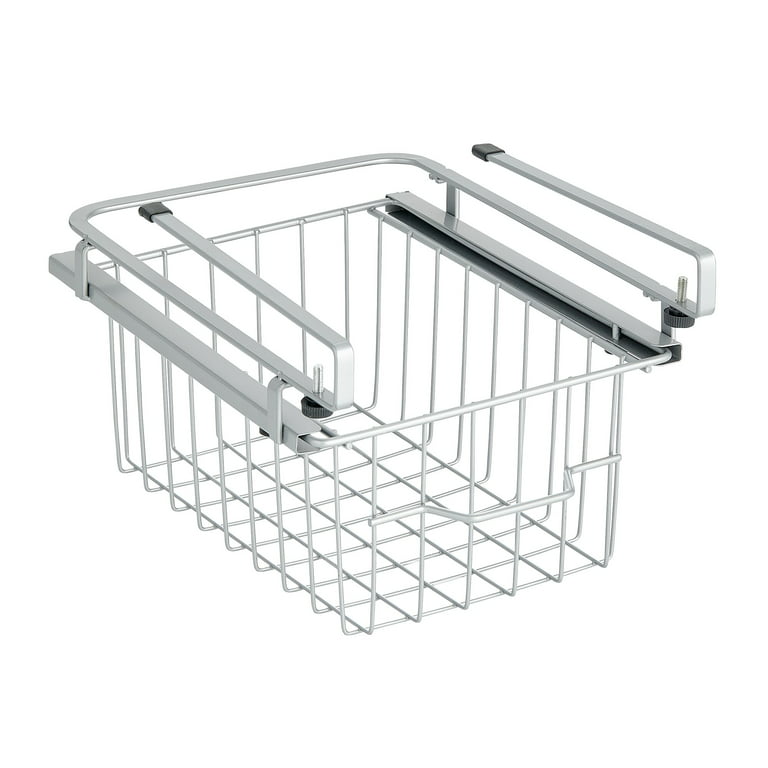 mDesign Metal Wire XS Sliding Under Shelf Kitchen Storage Basket